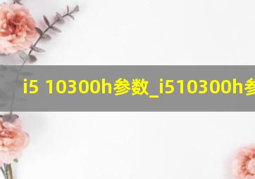 i5 10300h参数_i510300h参数表